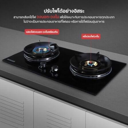 ชุดเซต เตาฝังแก๊ส 2 หัว + เครื่องดูดควันติดผนัง EVE รุ่น SMART III ขนาด 73 ซม + HC-DIESEL-90 PLUS ขนาด 90 ซม. สีดำ_4